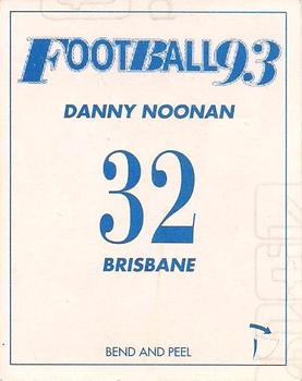 1993 Select AFL Stickers #32 Danny Noonan Back